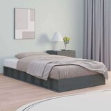 Posteljni okvir siv 75x190 cm 2FT6 trden les, (20647786) Cene