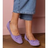 Gemre Purple eco-suede ballet flats with a bow Felina | Shoptok.si