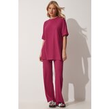  Women's Plum Corduroy Flexible Knit Top and Bottom Set | shoptok.hr