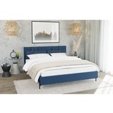 Ropez Tamno plavi tapecirani bračni krevet s podnicom 180x200 cm Tulsa – | shoptok.hr