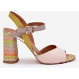 Laura Messi Leather Elegant High Heeled Sandals 2136 Multicolor | Shoptok.si