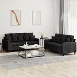 vidaXL 2-dijelni set sofa s jastucima crni baršunasti Cijene