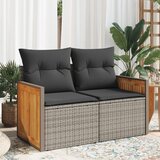Maison Chic Vrtni kavč - Zunanji kavč z blazinami 2-sedežni siv poli ratan, (22043806) | Shoptok.si