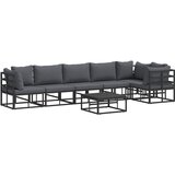 vidaXL Vrtna sedežna garnitura z blazino 7 pcs Črna Aluminij, (5000155533) | Shoptok.si