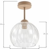 Brilagi LED Plafonski luster RETRO GLASS 1xE27/60W/230V prečnika 25 cm bež/prozirna | Eponuda.com