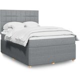  Krevet box spring s madracem svjetlosivi 140x200 cm od tkanine | shoptok.hr