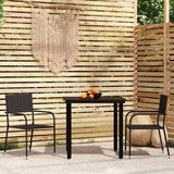  3-dijelni vrtni blagovaonski set crni | shoptok.hr