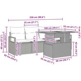  Sjedeća garnitura za vrt s jastukom 5 pcs siva i modra | shoptok.hr