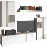 Time dnevni regal, bela, hrast sonoma | Shoptok.si