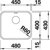 Blanco supra 450-U inox plemeniti čelik, 480x430/175mm | ePonuda.com