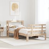 vidaXL Posteljni okvir z vzglavjem bel 75x190 cm trdna borovina Cene