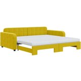 vidaXL Dnevni krevet na razvlačenje s madracima žuti 100x200 cm baršun | shoptok.hr