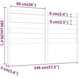  Uzglavlje za krevet crno 146 x 4 x 100 cm od masivne borovine | shoptok.hr