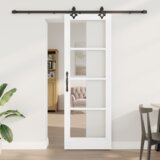 vidaXL klizna vrata s opremom bijela 73.5x211 cm od čvrstog borovog drveta | shoptok.hr