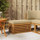  Vanjska stolica klupa s jastukom Prirodna 80 x 43 x 37 cm - Prirodno i bež 80 cm Zatvoren prostor za noge | shoptok.hr