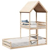  Krevet na kat s krovom 80 x 200 cm od masivne borovine | shoptok.hr