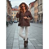 Resti Women's Quilted Jacket with Hood and Cuffs on Sleeves Stone Hollow | Eponuda.ba