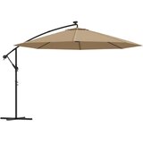  Konzolni vrtni suncobran LED s metalnim stupom 350 cm smeđesivi | Eponuda.com
