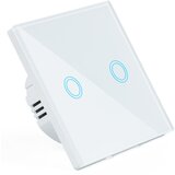  Pametno podometno touch dvojno stikalo na dotik stekleno z led belo Cene