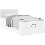 vidaXL Otomanski posteljni okvir z vzmetnico bel 90x200 cm um. usnje | Shoptok.si