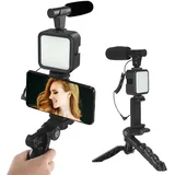 Komplet za Snimanje – Mikrofon i LED Svetlo za Foto i Video