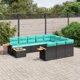  11-dijelni set vrtnih sofa od poliratana s jastucima crni | shoptok.hr