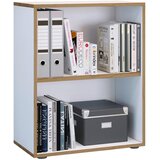 P & B PISARNIŠKI REGAL 60/74/33 cm bela, medeni hrast | Shoptok.si