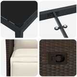  5-delni Vrtni Jedilni Set z Blazinami Rjava Poli Ratan, (22087831) | Shoptok.si