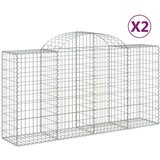  Obokana gabionska košara 2kos 200x50x100/120cm pocinkano železo | Shoptok.si