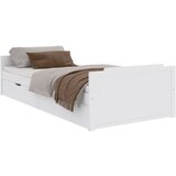 The Living Store Posteljni okvir s predali bela trdna borovina 90x200 cm - Posteljni Okvir, (21528470) | Shoptok.si