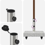  Stalak za suncobran s kotačima za Ø38/48mm stupove Sivi Granit 25 kg Pravokutni | shoptok.hr