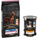  16 kg PURINA PRO PLAN + 12 x 400 g mokre hrane / 3 kg suhe hrane gratis! - Large Athletic Adult Sensitive Skin losos + 12 x 400 g All Size Adult Everyday Nutrition u želeu s ribom Cijene