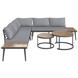 Bessagi Garden lounge garnitura lorena, siva, akacija, 4-Delno | Shoptok.si