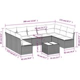  10-dijelni set vrtnih sofa od poliratana s jastucima sivi | shoptok.hr