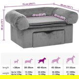 vidaXL Sofa za pse s ladicom siva 75 x 50 x 38 cm plišana | shoptok.hr