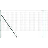 vidaXL Evropska ograja z 13 stebri 1x25 m pocinkano jeklo zelena | Shoptok.si