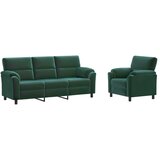  Set sofe 2 pcs Tamnozelena Baršun - Tamnozelena 1 sjedalo + trosjed | shoptok.hr