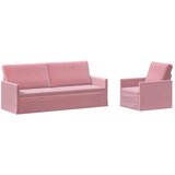  Set sofe 2 pcs Ružičasta Baršun - Ružičasta 1-sjedalni + 3-sjedalni (180 cm) | shoptok.hr