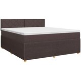  Boxspring krevet s madracem Tamno smeđa 160 x 200 cm Tkanina - Tamno smeđa 160 x 200 cm Dizajn s rombovima | shoptok.hr