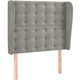 Maison Chic vzglavna omarica - nočna omarica - posteljna omarica z ušesi svetlo sivo 93x23x118/128 cm žamet, (21707994) Cene