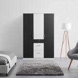 Mömax omara s klasičnimi vrati click barva grafita, bela | Shoptok.si