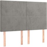  Posteljni okvir z vzglavjem svetlo siv 140x190 cm žamet, (20788566) | Shoptok.si