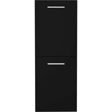 vidaXL Kopalniška omarica črna 30x30x80 cm iverna plošča | Shoptok.si