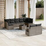 vidaXL 10-dijelni set vrtnih sofa od poliratana s jastucima sivi | shoptok.hr