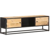 TV ormarić s izrezbarenim vratima 130x30x40 cm grubo drvo manga | shoptok.hr
