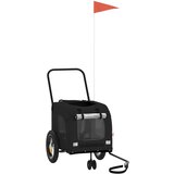 vidaXL crna kolica za ljubimce Crna Metal, Tkanina 124 x 53 x 53 cm | shoptok.hr