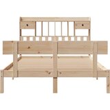 vidaXL Krevet s regalom za knjige bez madraca 140x190 cm od borovine | shoptok.hr