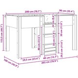  Krevet na kat za djecu s pohranom Umjetnički hrast 90 x 200 cm | shoptok.hr