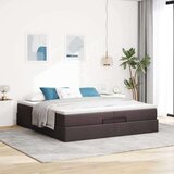  Okvir kreveta s madracima tamnosmeđi 200x200cm tkanine | shoptok.hr