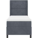 Box Spring Krevet s Madracem &amp LED Tamno Siva 80x200 cm Baršun | shoptok.hr